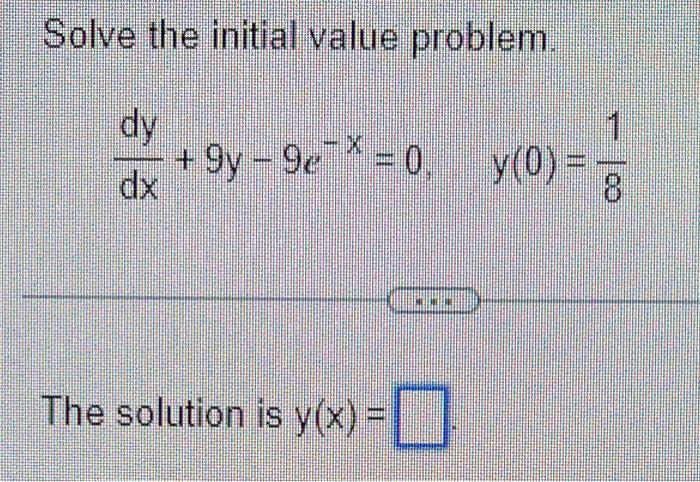 Solved Solve the initial value problem. | Chegg.com