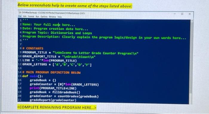 Solved using in python! read the instruction carefully, copy | Chegg.com