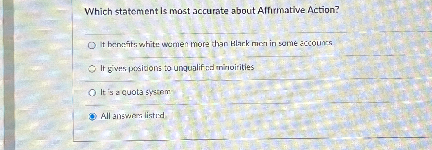 Solved Which statement is most accurate about Affirmative