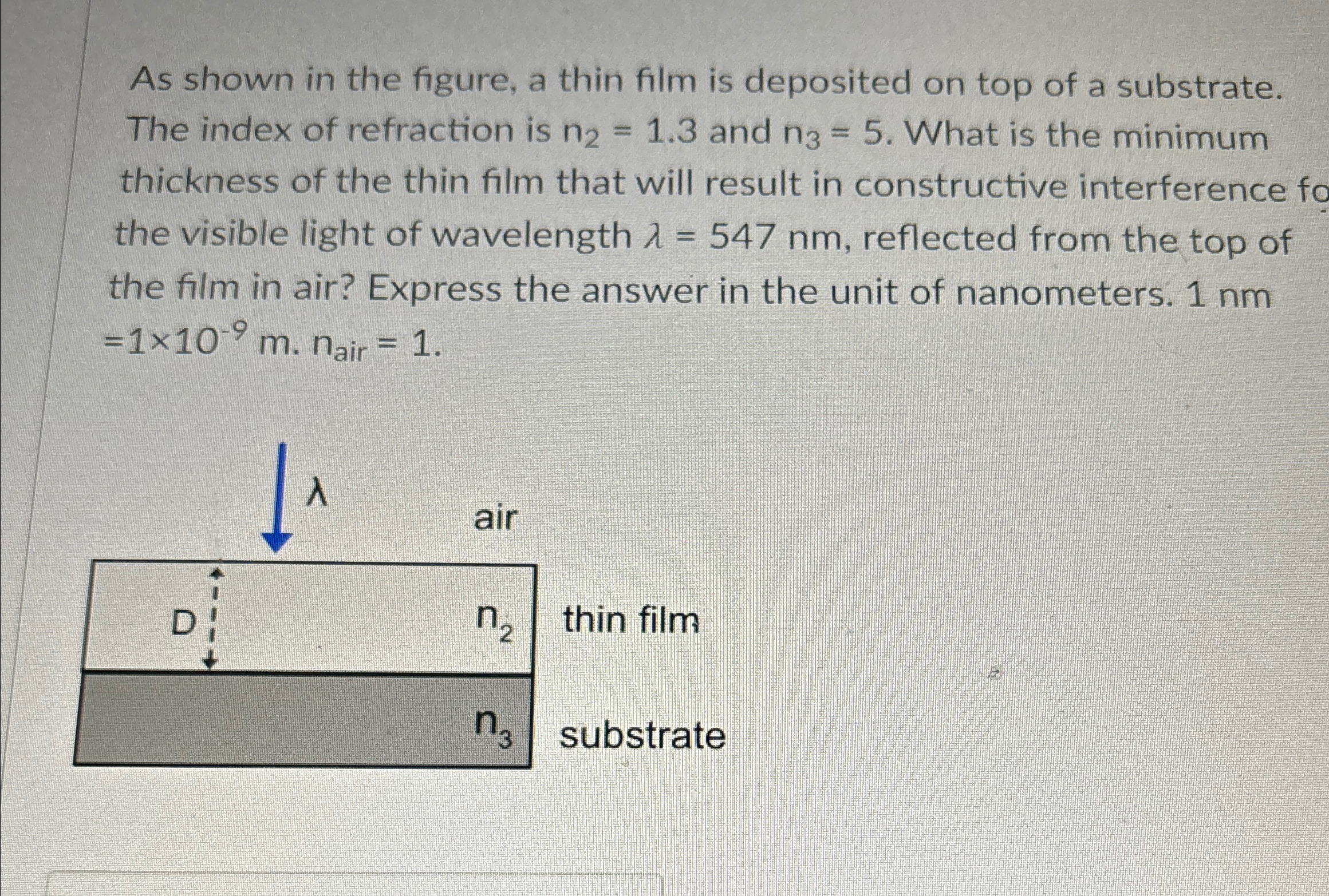 Solved As shown in the figure, a thin film is deposited on | Chegg.com