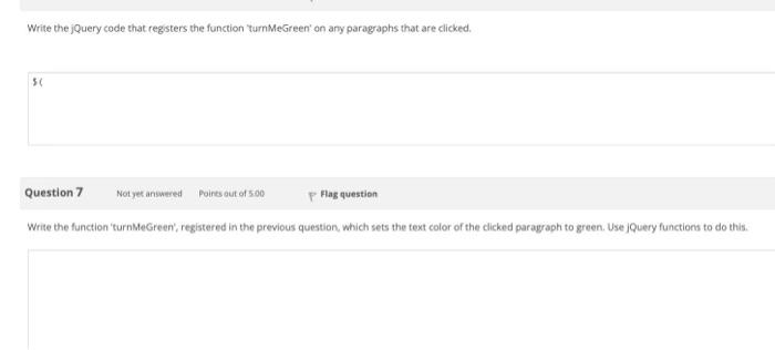 Solved Write the jQuery code that registers the function | Chegg.com