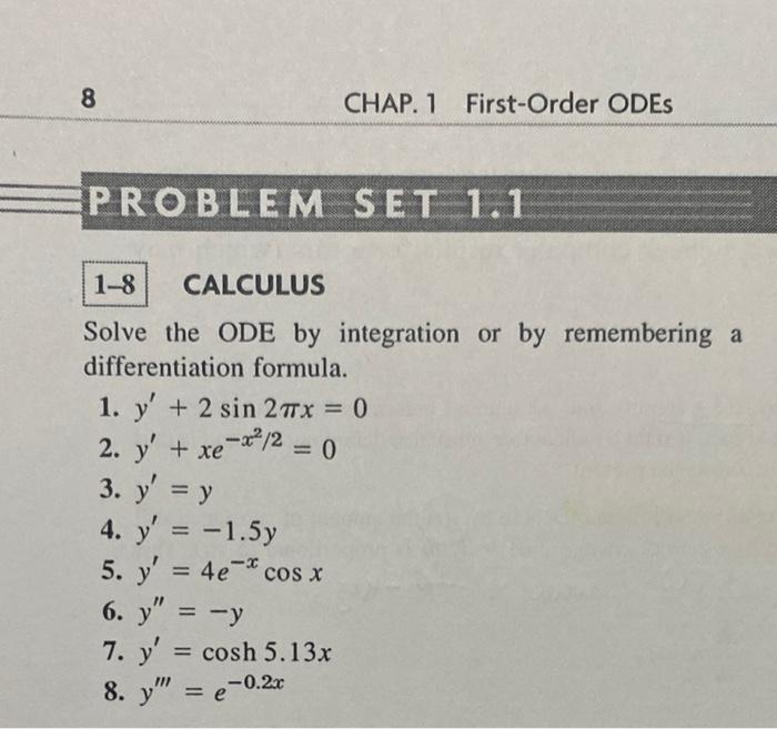 Solved 8 Chap 1 First Order Odes Problem Set 1 1 1 8