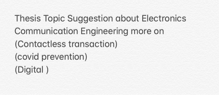 electronics research topic suggestion