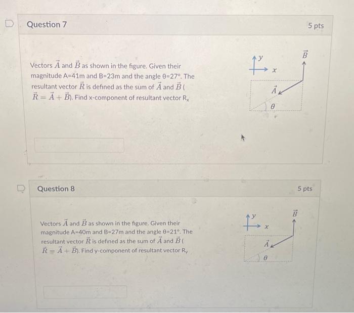 Solved Vectors A and B as shown in the figure. Given their | Chegg.com