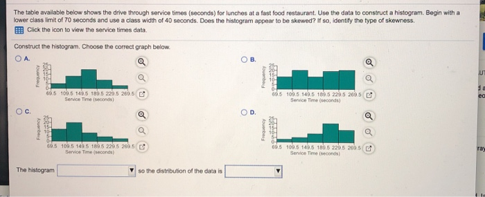 Solved The table available below shows the drive through | Chegg.com