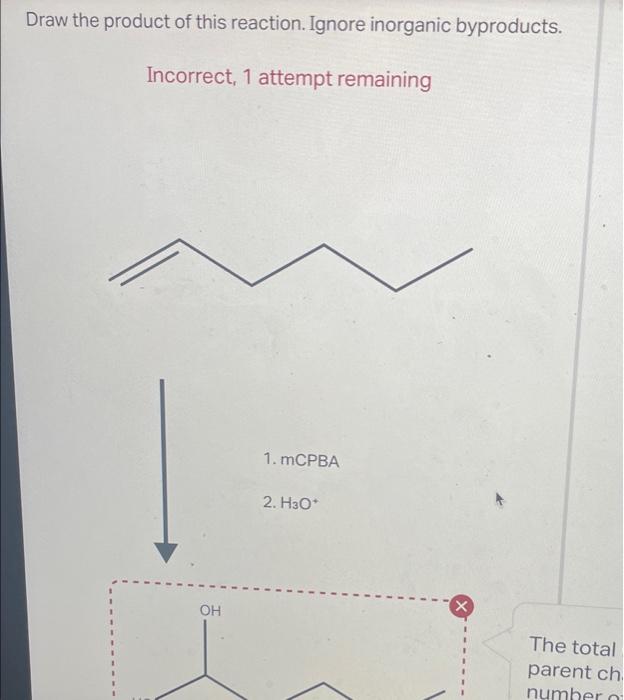 Solved Draw the product of this reaction. Ignore inorganic | Chegg.com