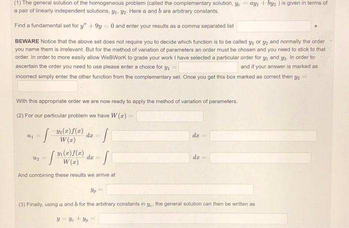 Solved In general for a non-homogeneous problem | Chegg.com