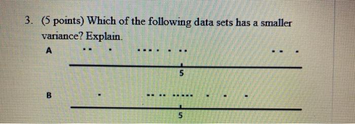 Solved 3. (5 points) Which of the following data sets has a | Chegg.com