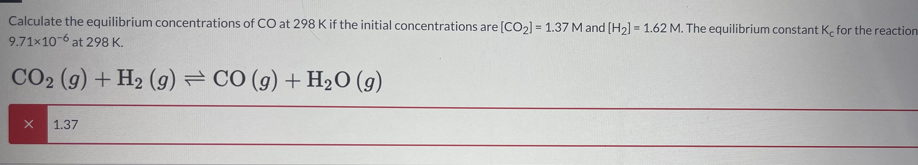 Solved Calculate the equilibrium concentrations of CO ﻿at | Chegg.com