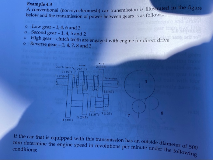 Solved Example 4.3 monal (nonsynchromesh) car transmission