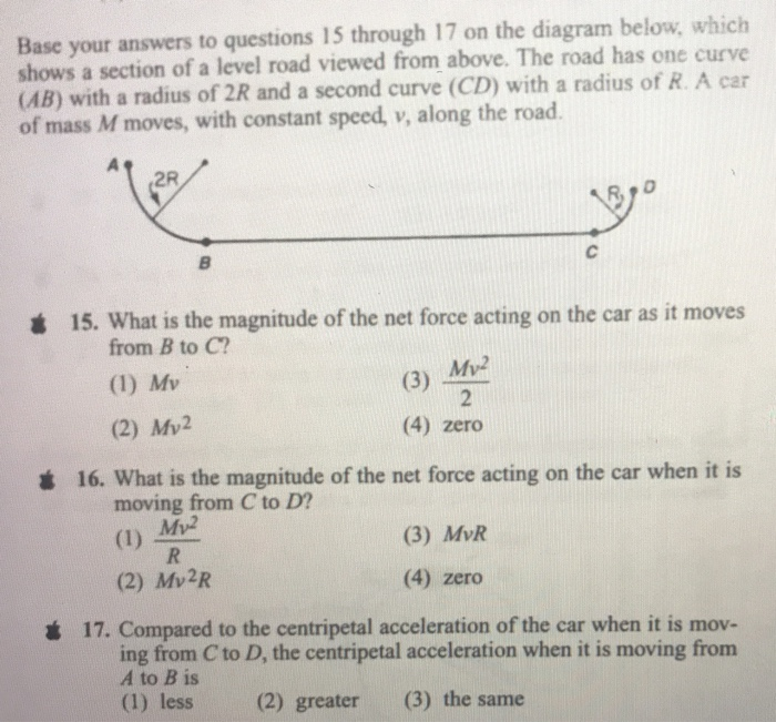Solved Base your answers to questions 15 through 17 on the | Chegg.com