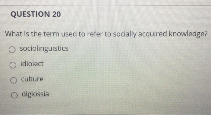 Solved Question 20 What Is The Term Used To Refer To Chegg Com