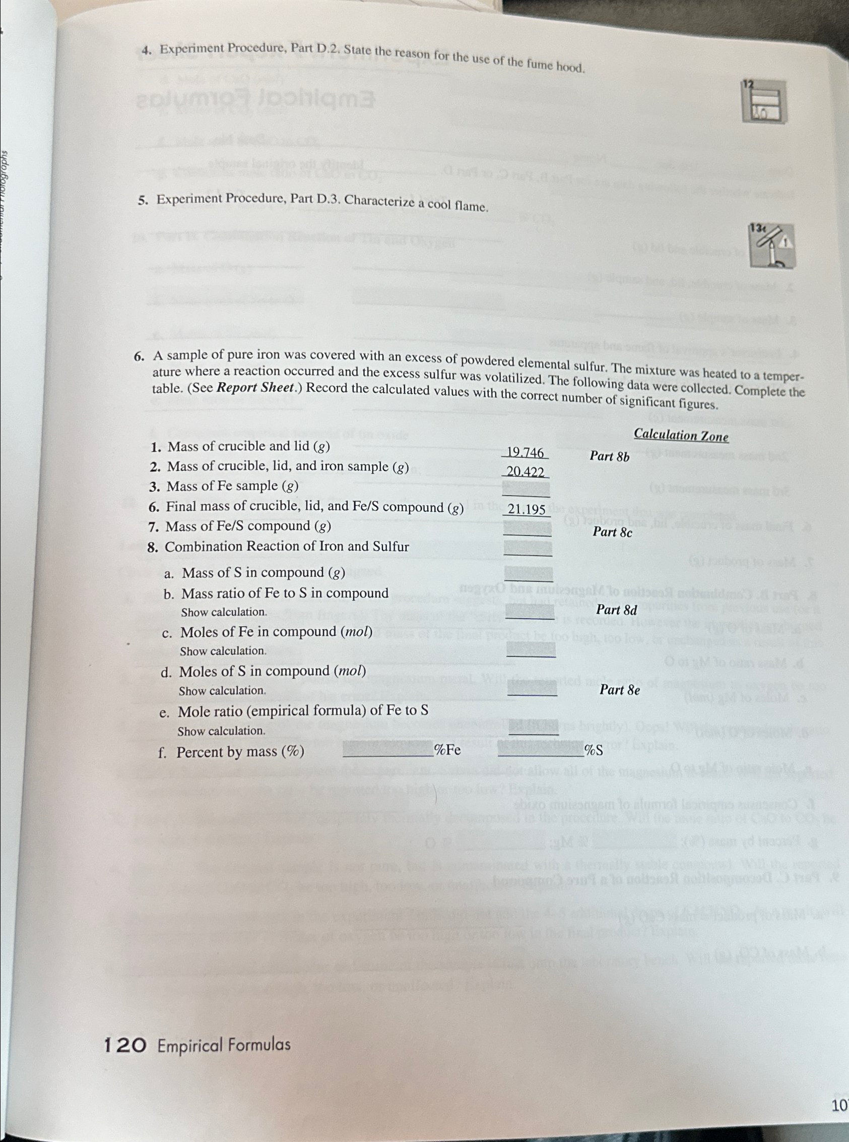Solved Experiment Procedure, Part D.2. ﻿State the reason for | Chegg.com