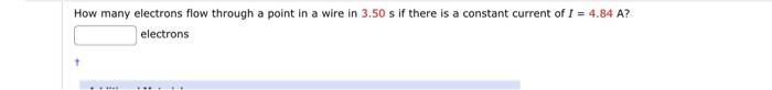 Solved How many electrons flow through a point in a wire in | Chegg.com