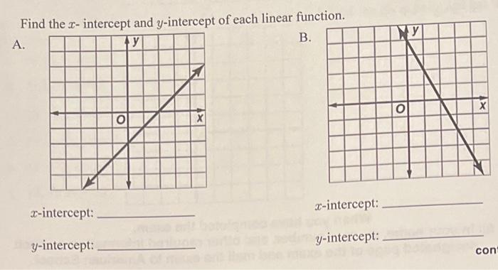 Solved Find the x-intercept and y-intercept of each linear | Chegg.com