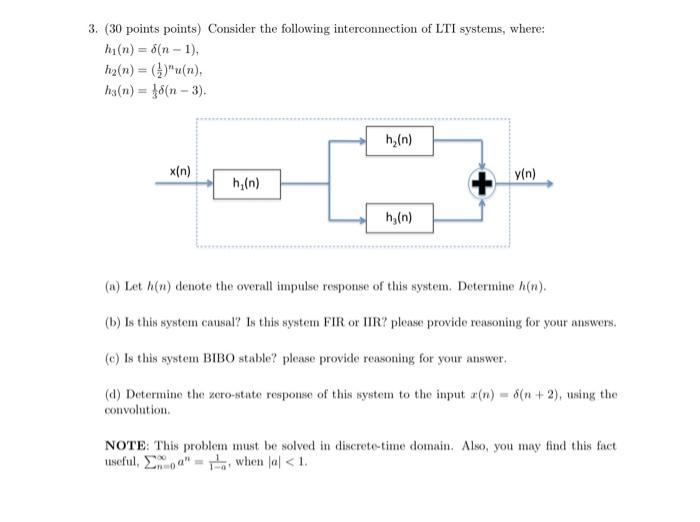 Solved 3. (30 points points) Consider the following | Chegg.com