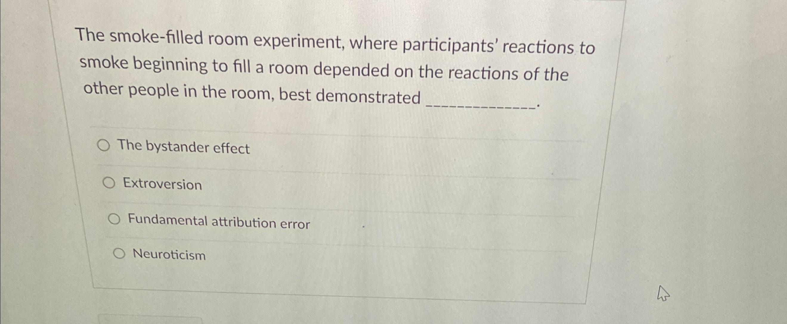 smoke filled room experiment results