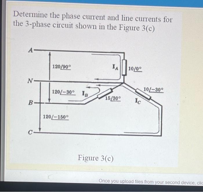 Solved Determine the phase current and line currents for the | Chegg.com