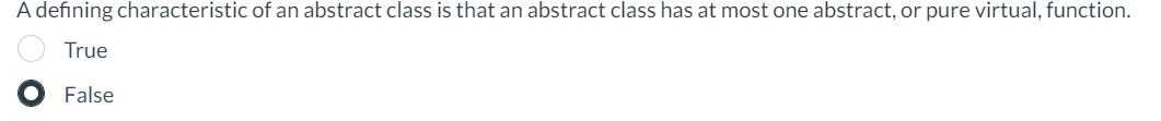 Solved A defining characteristic of an abstract class is | Chegg.com
