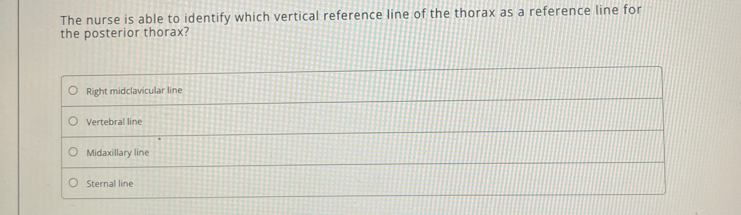 Solved The nurse is able to identify which vertical
