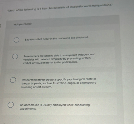 Solved Which of the following is a key characteristic of | Chegg.com