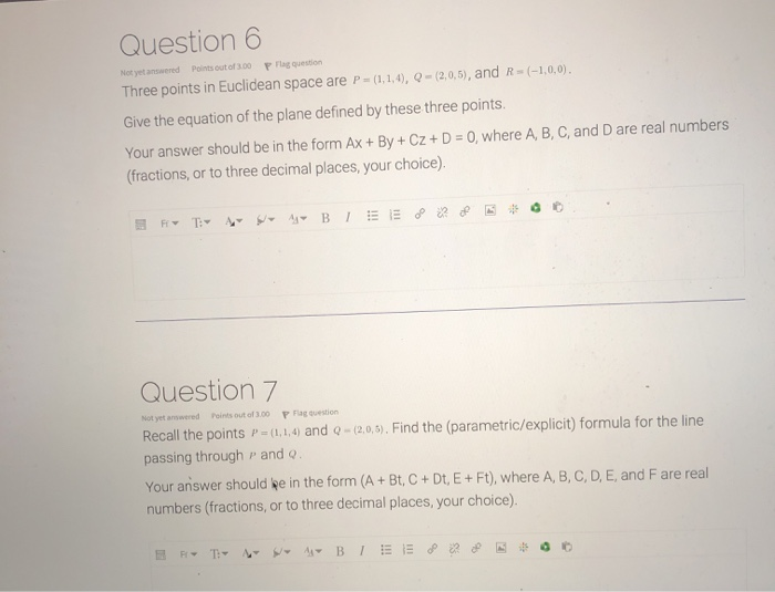 Solved Question 6 (-1,0,0). Not yet answered Points out of | Chegg.com