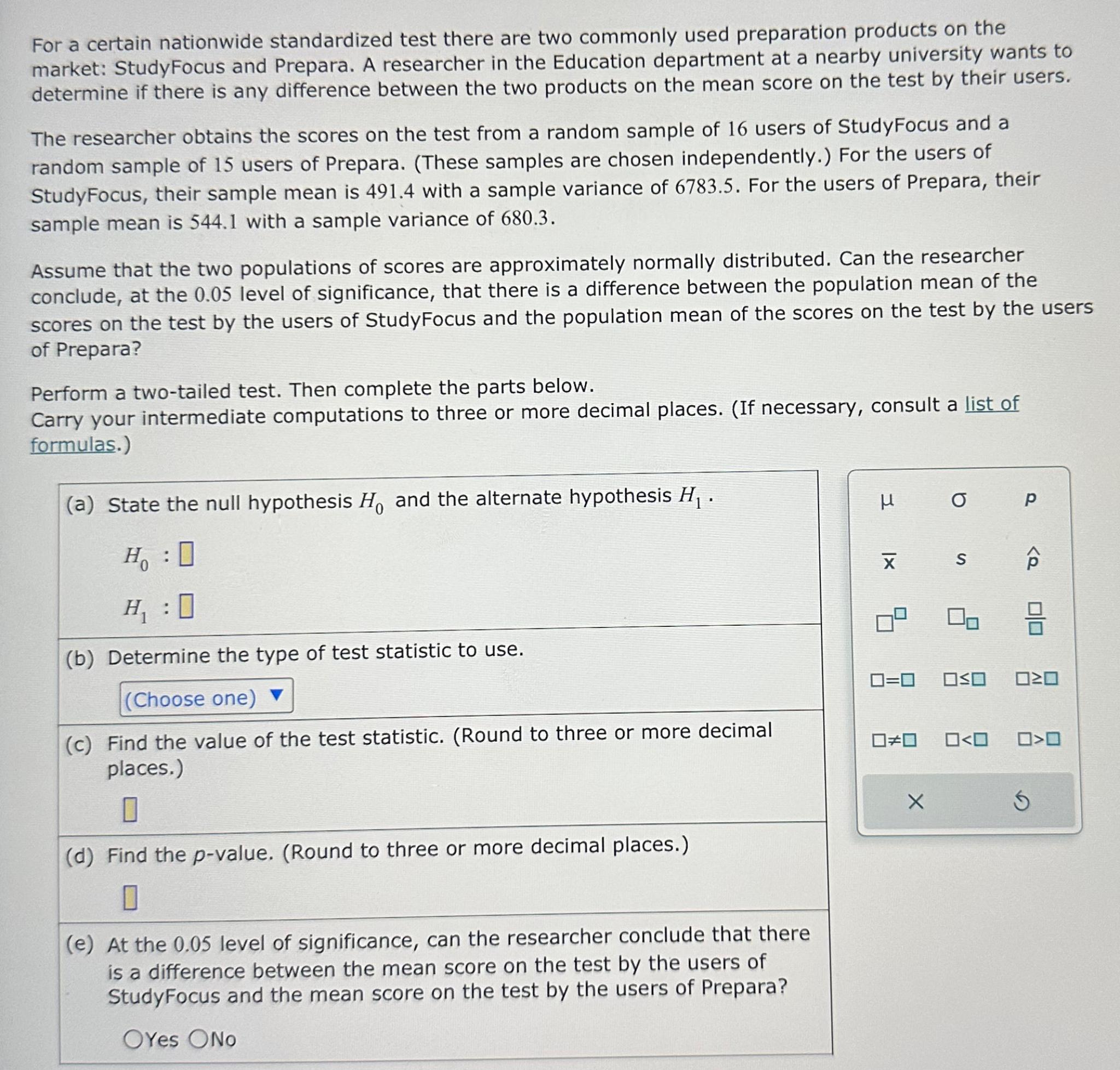 Solved For a certain nationwide standardized test there are | Chegg.com