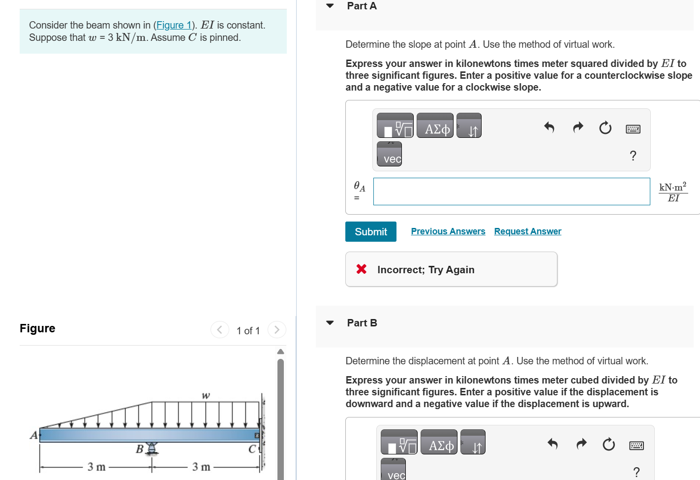 Solved Consider the beam shown in (Figure 1). ?( E I ??) is | Chegg.com