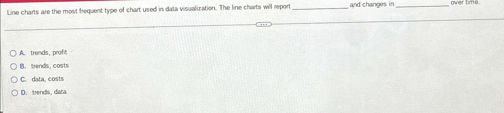 Solved Line charts are the most frequent type of chart used | Chegg.com