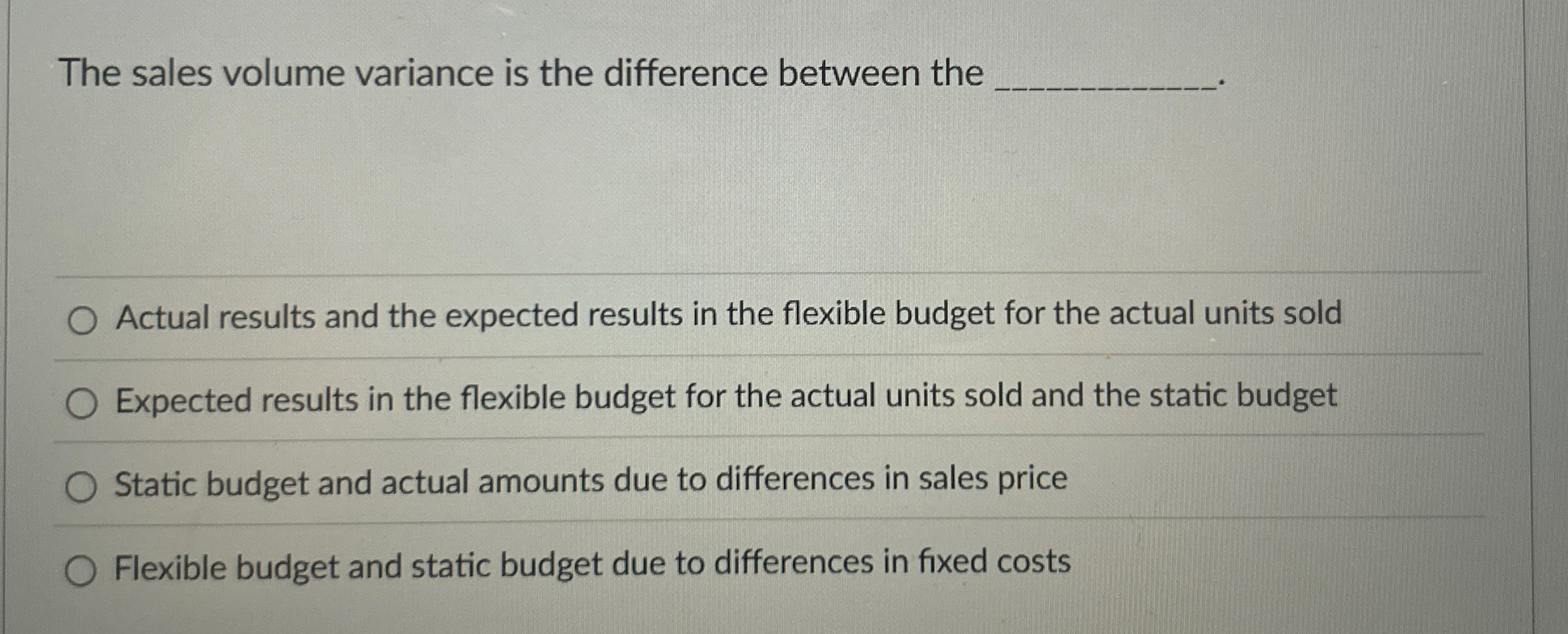 High Quality SOLUTION The sales volume variance is the difference ...