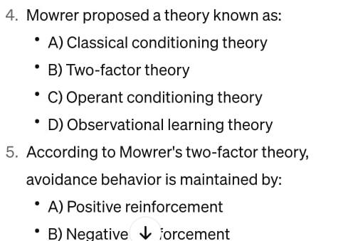 Solved Mowrer proposed a theory known as:A) ﻿Classical | Chegg.com