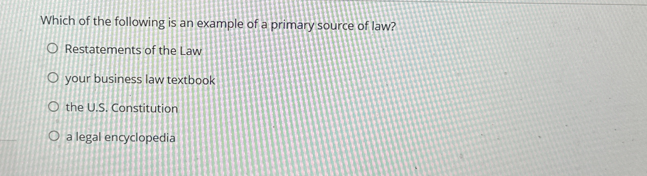 Solved Which of the following is an example of a primary | Chegg.com