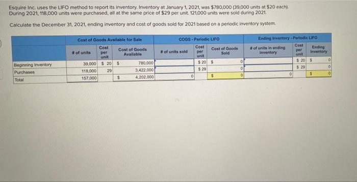 solved-esquire-inc-uses-the-lifo-method-to-report-its-chegg