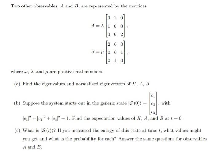 Solved The Hamiltonian for a certain three-level system is | Chegg.com