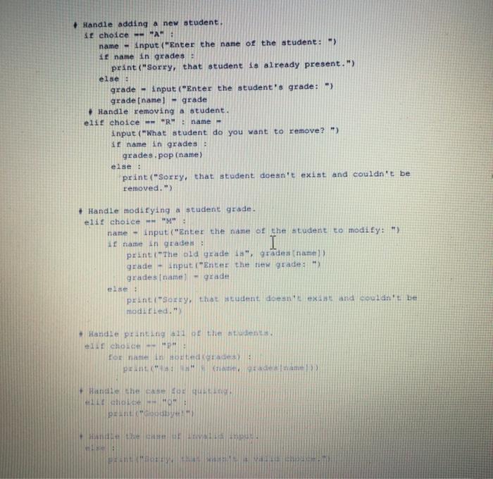 Solved a) Write a program named coursegrades.py that keeps a | Chegg.com