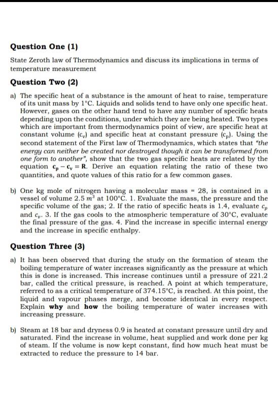 Solved State Zeroth law of Thermodynamics and discuss its