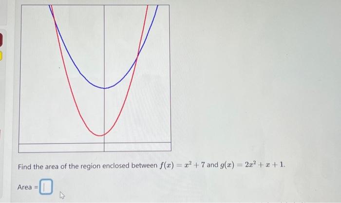 Solved Find the area of the region enclosed between | Chegg.com