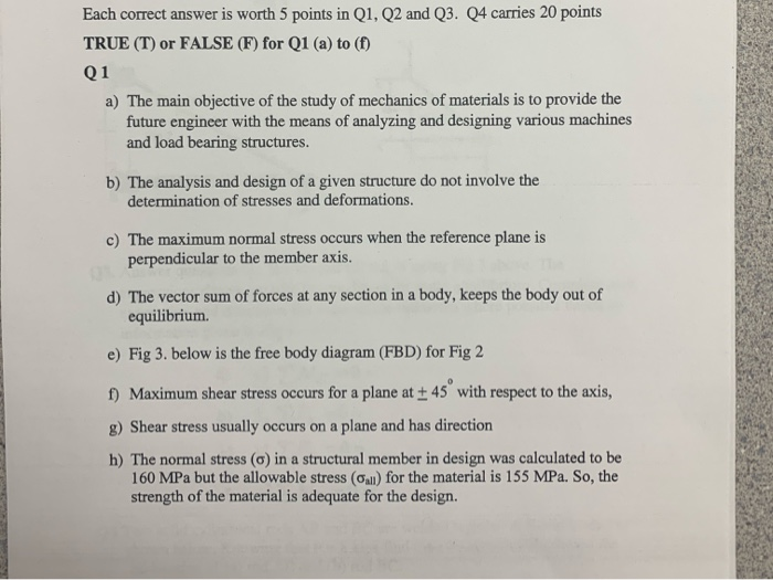 Each correct answer is worth 5 points in Q1, Q2 and | Chegg.com