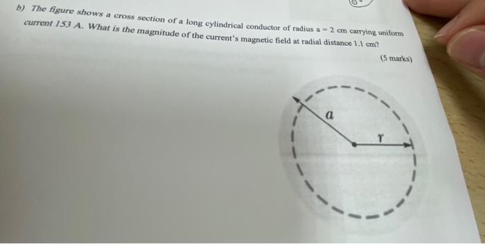 Solved b) The figure shows a cross section of a long | Chegg.com