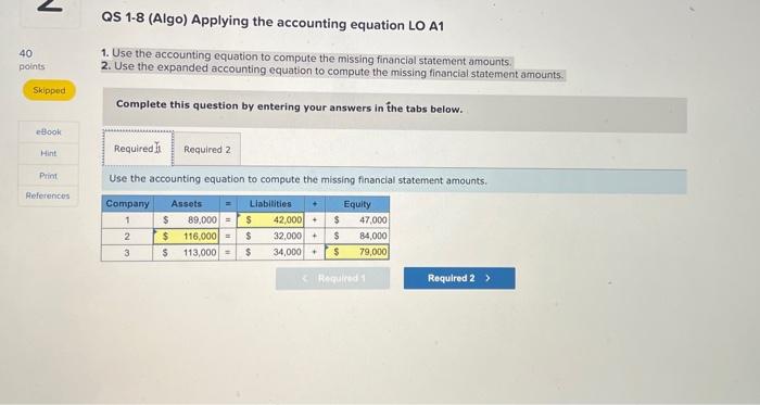 Solved Use The Accounting Equation To Compute The Missing | Chegg.com