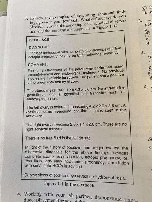 Solved 3. Review the examples of describing abnormal find- | Chegg.com