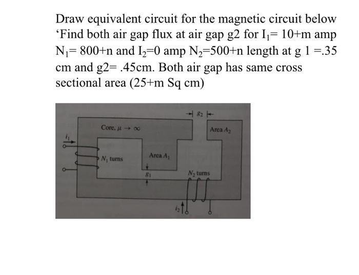 Solved Draw equivalent circuit for the magnetic circuit | Chegg.com