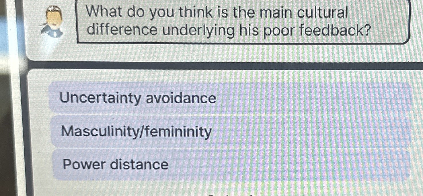 Solved What do you think is the main cultural difference | Chegg.com