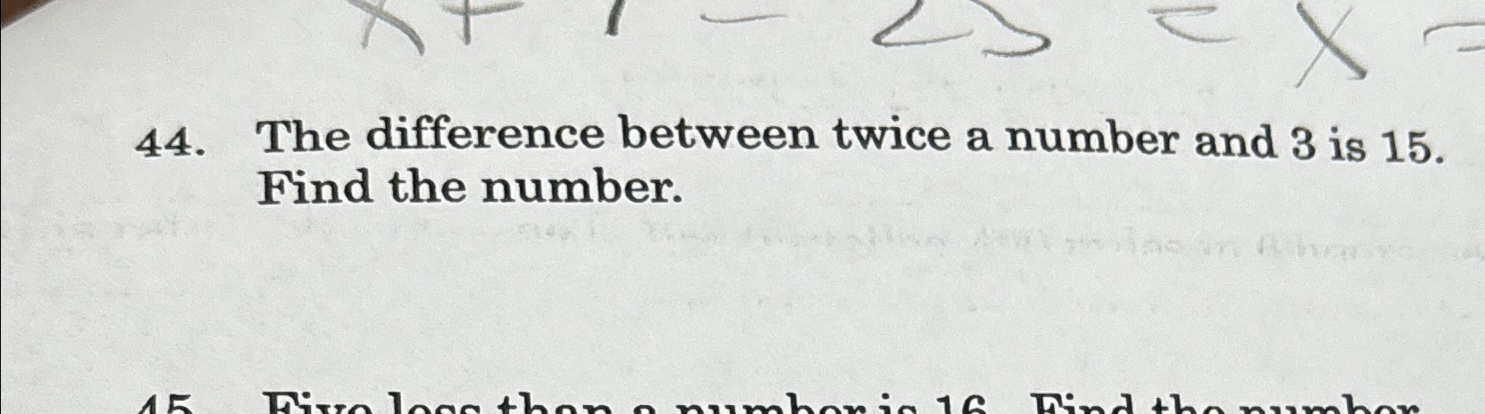 the difference of twice a number and 3 is 11