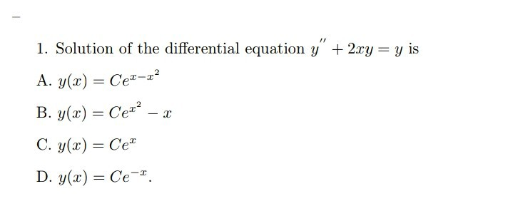 Solved 1. Solution of the differential equation y