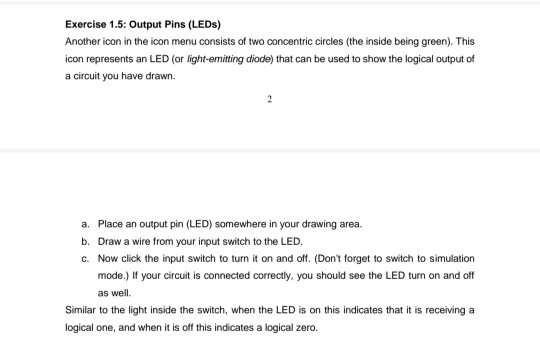 Led Input/output Pin Solved Exercise 1.5: Output Pins (LEDs) Another icon in the | Chegg.com