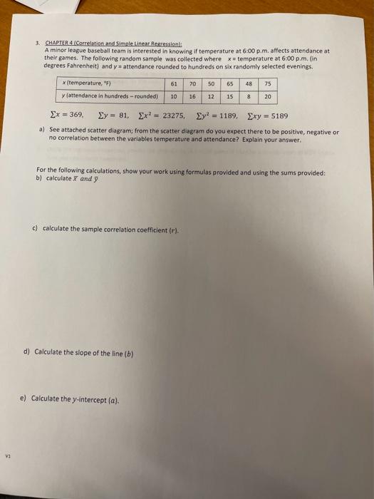 Solved 3. CHAPTFA 4 (Correllaion and Simple linear | Chegg.com