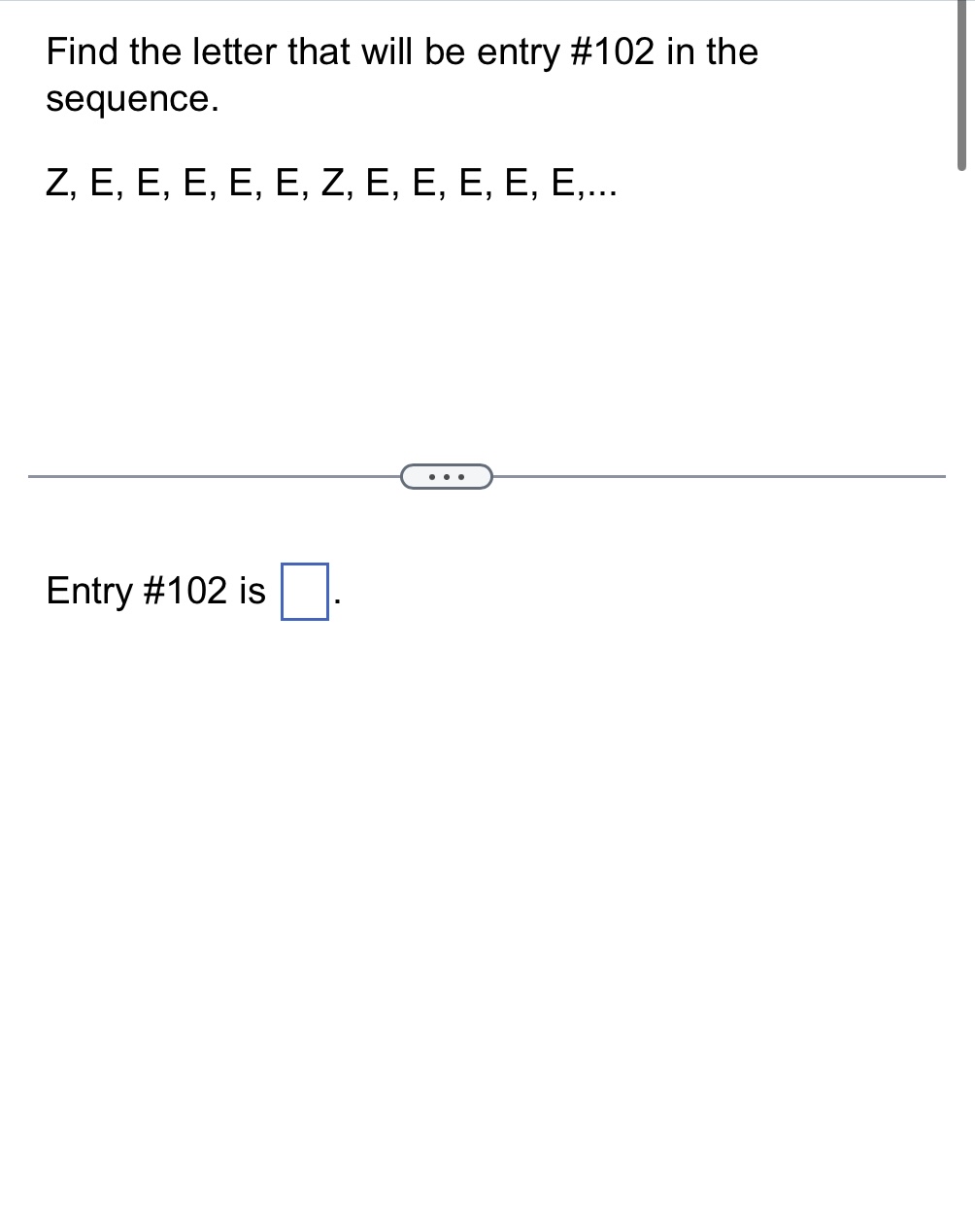 Solved Find the letter that will be entry #102 ﻿in the | Chegg.com
