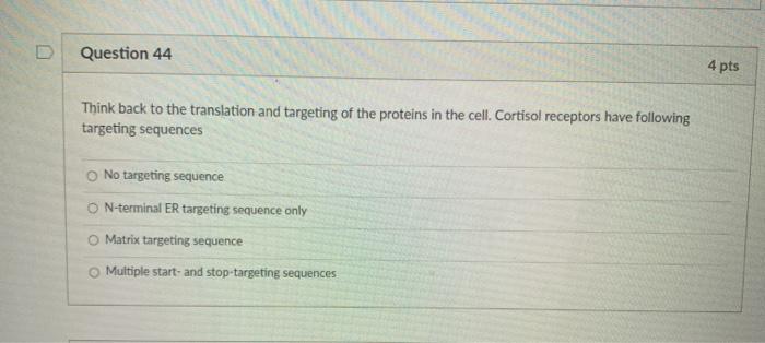 Solved Question 42 4 pts When stress is not resolved, the | Chegg.com