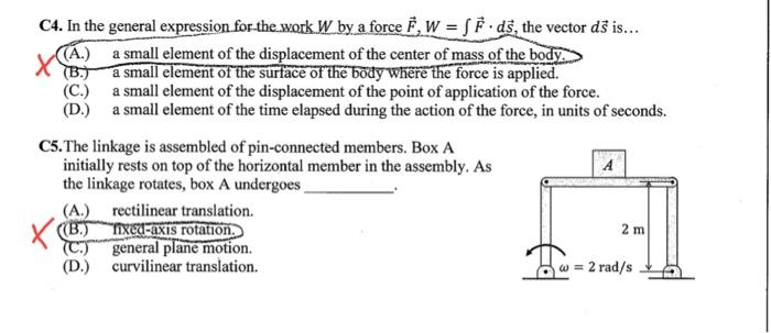 Solved C4. In the general expression for-the work W by a | Chegg.com
